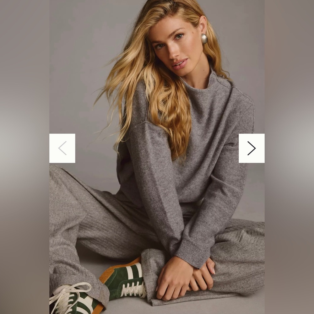 ANTHROPOLOGIE The Alani Cashmere Mock Neck Cashmere Sweater by PILCRO